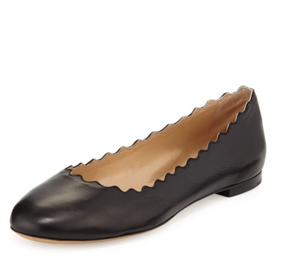Chloe Shoes - Chloé Scalloped Lauren Leather Ballet Flats